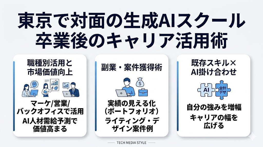 東京で対面の生成AIスクール卒業後のキャリア活用術