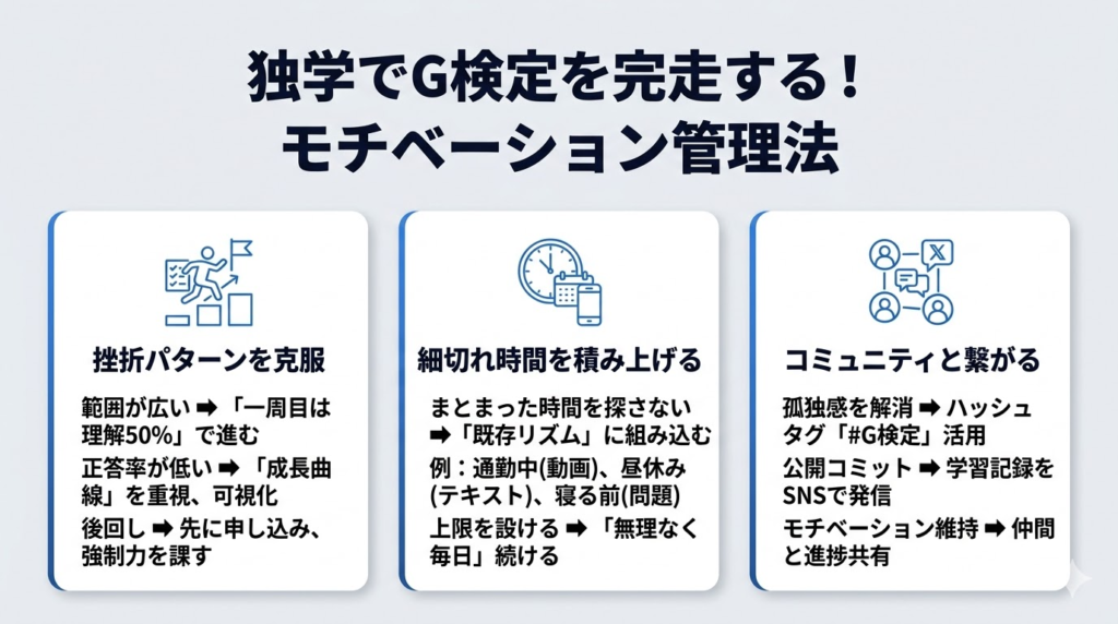 独学でG検定を最後まで続けるためのモチベーション管理法